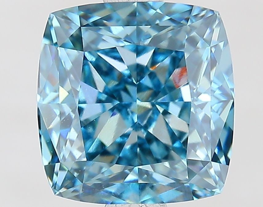 Loose Diamond - CUSHION MODIFIED 2.1ct Fancy Vivid Blue VVS2: Loose Diamond - CUSHION MODIFIED 2.1ct Fancy Vivid Blue VVS2 Source: This is a real non-mined Diamond that has been grown in a lab Shape: CUSHION MODIFIED Carats: 2.1 Color: Fancy Vivid Blue Certifica