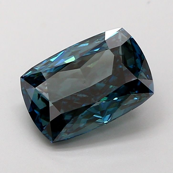 Loose Diamond - CUSHION MODIFIED 2.5ct Fancy Deep Green Blue VVS2: Loose Diamond - CUSHION MODIFIED 2.5ct Fancy Deep Green Blue VVS2 Source: This is a real non-mined Diamond that has been grown in a lab Shape: CUSHION MODIFIED Carats: 2.5 Color: Fancy Deep Green Blue