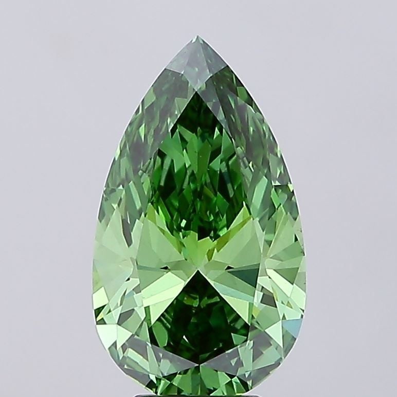 Loose Diamond - PEAR 5.02ct Fancy Vivid Green VS1: Loose Diamond - PEAR 5.02ct Fancy Vivid Green VS1 Source: This is a real non-mined Diamond that has been grown in a lab Shape: PEAR Carats: 5.02 Color: Fancy Vivid Green Certification: IGI Video: