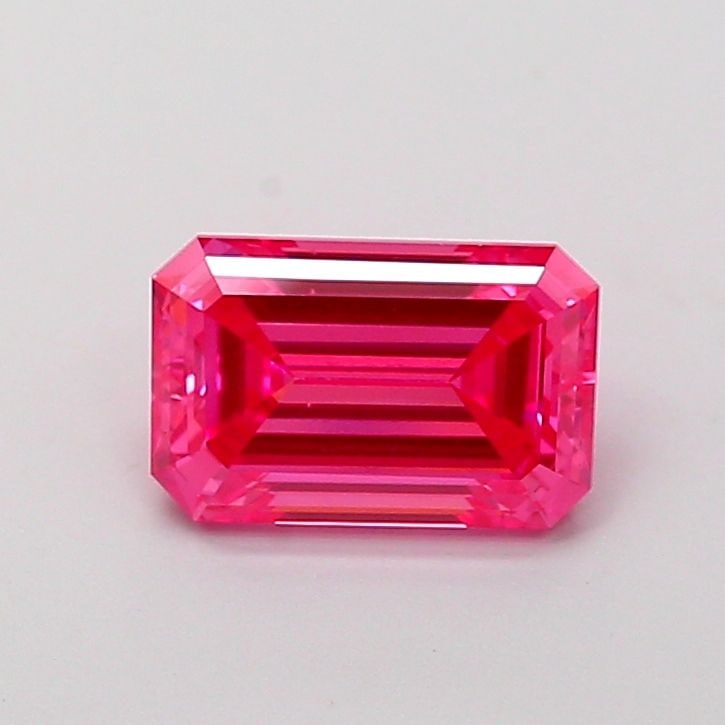 Loose Diamond - EMERALD 1.24ct Fancy Vivid Pink VS1: Loose Diamond - EMERALD 1.24ct Fancy Vivid Pink VS1 Source: This is a real non-mined Diamond that has been grown in a lab Shape: EMERALD Carats: 1.24 Color: Fancy Vivid Pink Certification: IGI Video: