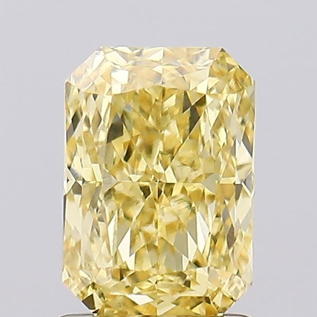Loose Diamond - RADIANT 1.54ct Fancy Intense Yellow VS1: Loose Diamond - RADIANT 1.54ct Fancy Intense Yellow VS1 Source: This is a real non-mined Diamond that has been grown in a lab Shape: RADIANT Carats: 1.54 Color: Fancy Intense Yellow Certification: IGI