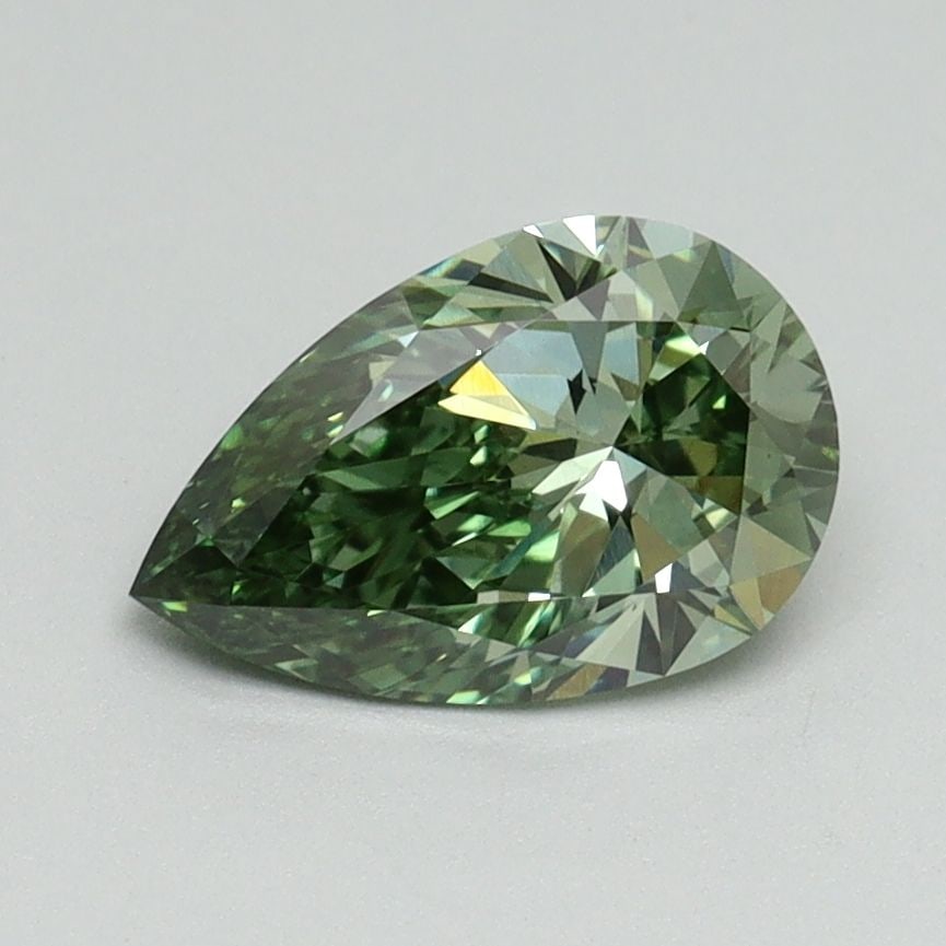 Loose Diamond - PEAR 1.1ct Fancy Vivid Green VVS2: Loose Diamond - PEAR 1.1ct Fancy Vivid Green VVS2 Source: This is a real non-mined Diamond that has been grown in a lab Shape: PEAR Carats: 1.1 Color: Fancy Vivid Green Certification: IGI Video: