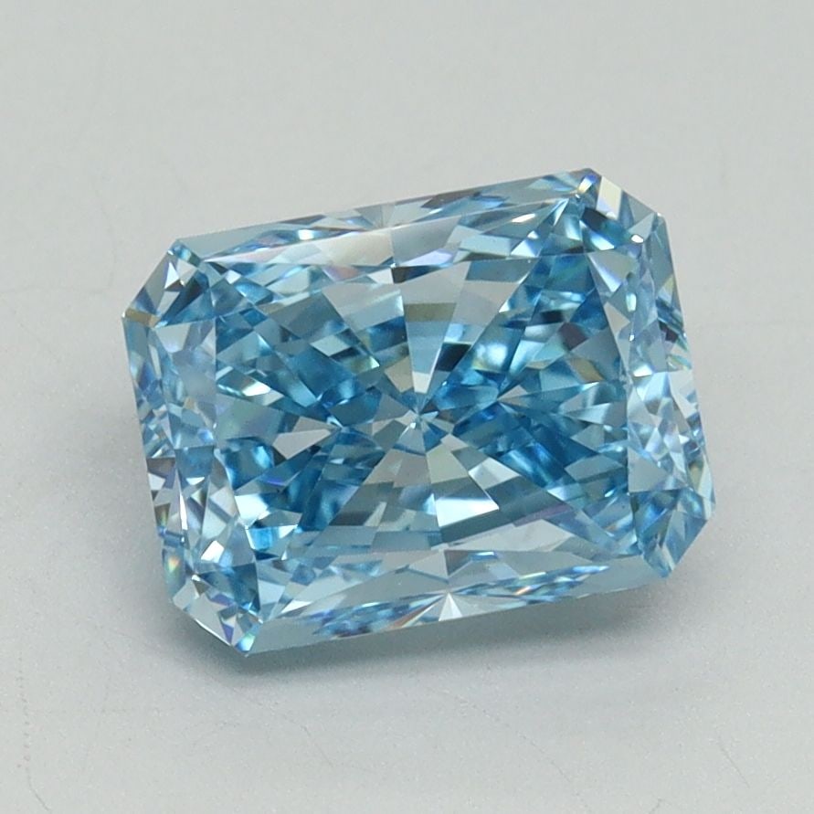 Loose Diamond - RADIANT 2.2ct Fancy Vivid Blue VS1: Loose Diamond - RADIANT 2.2ct Fancy Vivid Blue VS1 Source: This is a real non-mined Diamond that has been grown in a lab Shape: RADIANT Carats: 2.2 Color: Fancy Vivid Blue Certification: IGI Video: