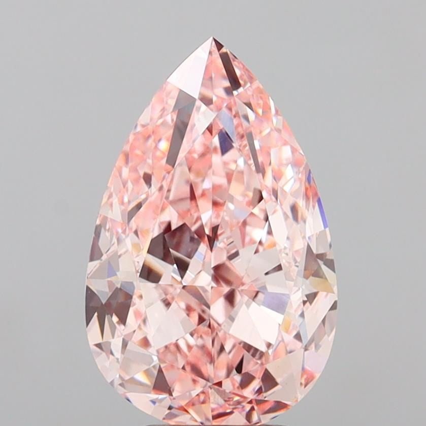 Loose Diamond - PEAR 5.26ct Fancy Vivid Pink VVS2: Loose Diamond - PEAR 5.26ct Fancy Vivid Pink VVS2 Source: This is a real non-mined Diamond that has been grown in a lab Shape: PEAR Carats: 5.26 Color: Fancy Vivid Pink Certification: IGI Video: