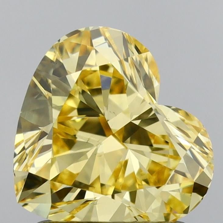 Loose Diamond - HEART 1.57ct Fancy Intense Yellow VS1: Loose Diamond - HEART 1.57ct Fancy Intense Yellow VS1 Source: This is a real non-mined Diamond that has been grown in a lab Shape: HEART Carats: 1.57 Color: Fancy Intense Yellow Certification: NONE Vi