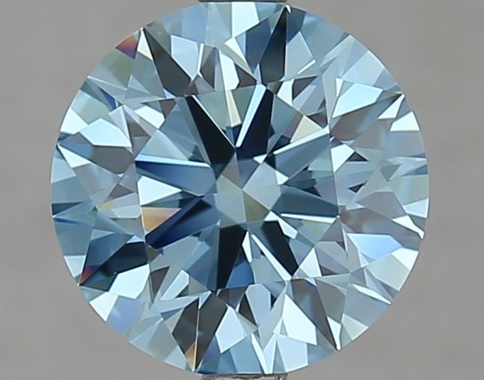Ideal Loose Diamond - ROUND 2.5ct Fancy Vivid Blue VS1: Ideal Loose Diamond - ROUND 2.5ct Fancy Vivid Blue VS1 Source: This is a real non-mined Diamond that has been grown in a lab Shape: ROUND Carats: 2.5 Color: Fancy Vivid Blue Certification: IGI Video: