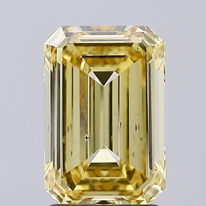 Loose Diamond - EMERALD 2.02ct Fancy Vivid Yellow VS2: Loose Diamond - EMERALD 2.02ct Fancy Vivid Yellow VS2 Source: This is a real non-mined Diamond that has been grown in a lab Shape: EMERALD Carats: 2.02 Color: Fancy Vivid Yellow Certification: NONE Vi