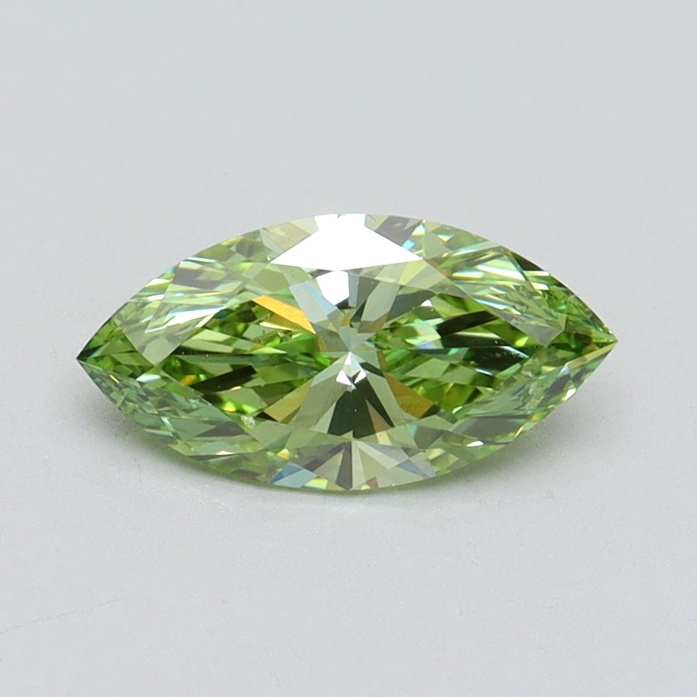 Loose Diamond - MARQUISE 1.0ct Fancy Vivid Green VS2: Loose Diamond - MARQUISE 1.0ct Fancy Vivid Green VS2 Source: This is a real non-mined Diamond that has been grown in a lab Shape: MARQUISE Carats: 1.0 Color: Fancy Vivid Green Certification: IGI Video