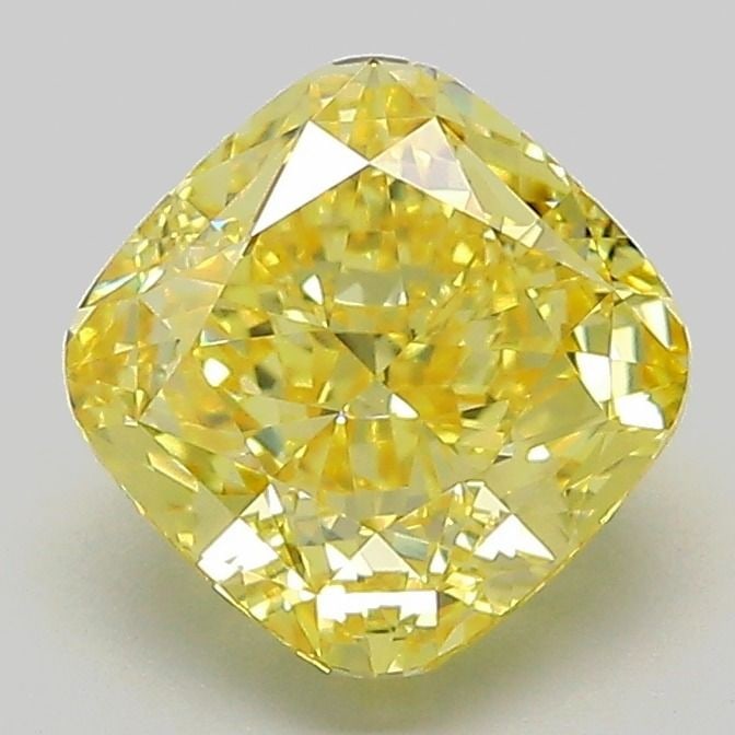 Loose Diamond - CUSHION MODIFIED 2.1ct Fancy Intense Yellow VVS2: Loose Diamond - CUSHION MODIFIED 2.1ct Fancy Intense Yellow VVS2 Source: This is a real non-mined Diamond that has been grown in a lab Shape: CUSHION MODIFIED Carats: 2.1 Color: Fancy Intense Yellow C