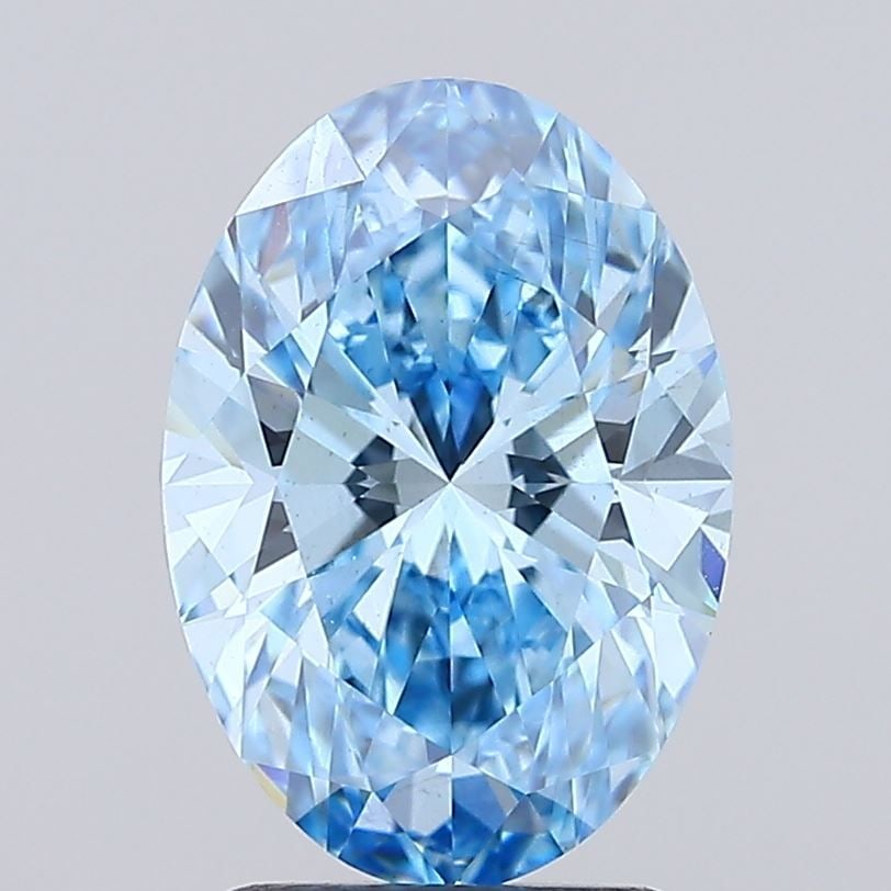 Loose Diamond - OVAL 2.52ct Fancy Vivid Blue VS1: Loose Diamond - OVAL 2.52ct Fancy Vivid Blue VS1 Source: This is a real non-mined Diamond that has been grown in a lab Shape: OVAL Carats: 2.52 Color: Fancy Vivid Blue Certification: IGI Video: