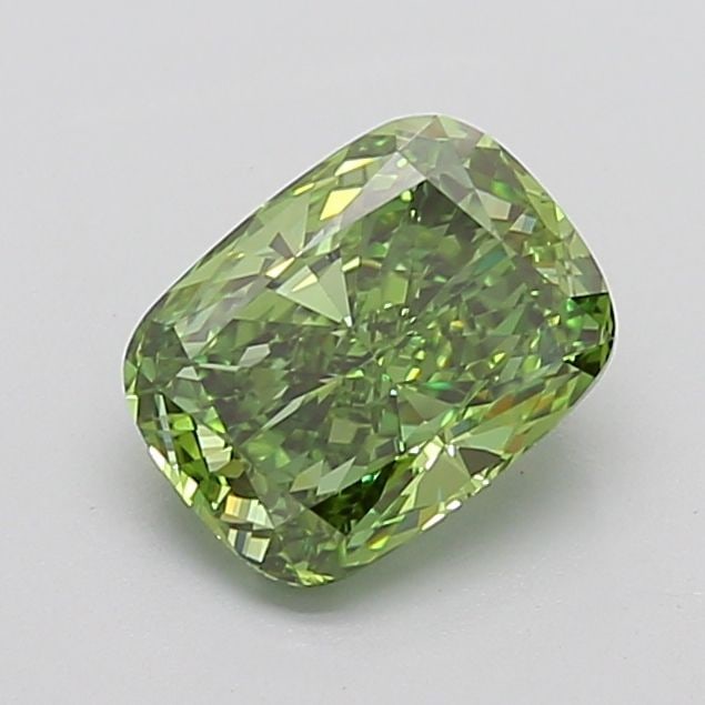 Loose Diamond - CUSHION MODIFIED 2.19ct Fancy Vivid Green VVS2: Loose Diamond - CUSHION MODIFIED 2.19ct Fancy Vivid Green VVS2 Source: This is a real non-mined Diamond that has been grown in a lab Shape: CUSHION MODIFIED Carats: 2.19 Color: Fancy Vivid Green Certi