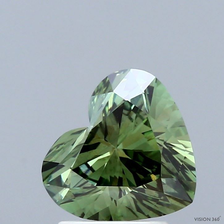 Loose Diamond - HEART 1.61ct Fancy Vivid Green VS2: Loose Diamond - HEART 1.61ct Fancy Vivid Green VS2 Source: This is a real non-mined Diamond that has been grown in a lab Shape: HEART Carats: 1.61 Color: Fancy Vivid Green Certification: IGI Video: