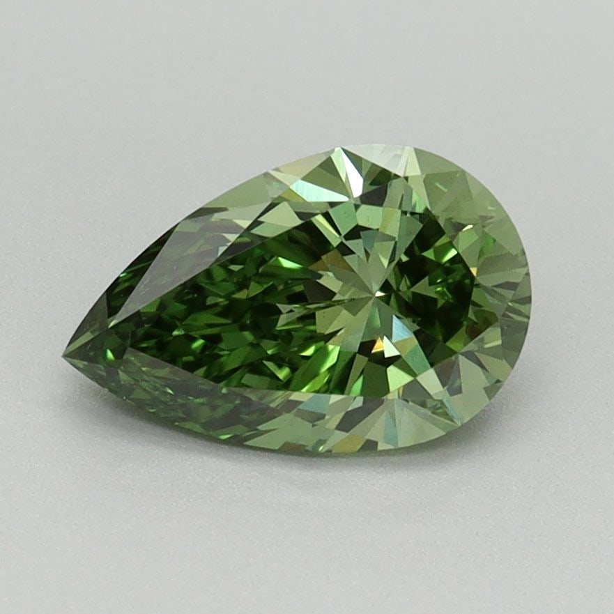 Loose Diamond - PEAR 1.18ct Fancy Vivid Green VS1: Loose Diamond - PEAR 1.18ct Fancy Vivid Green VS1 Source: This is a real non-mined Diamond that has been grown in a lab Shape: PEAR Carats: 1.18 Color: Fancy Vivid Green Certification: IGI Video:
