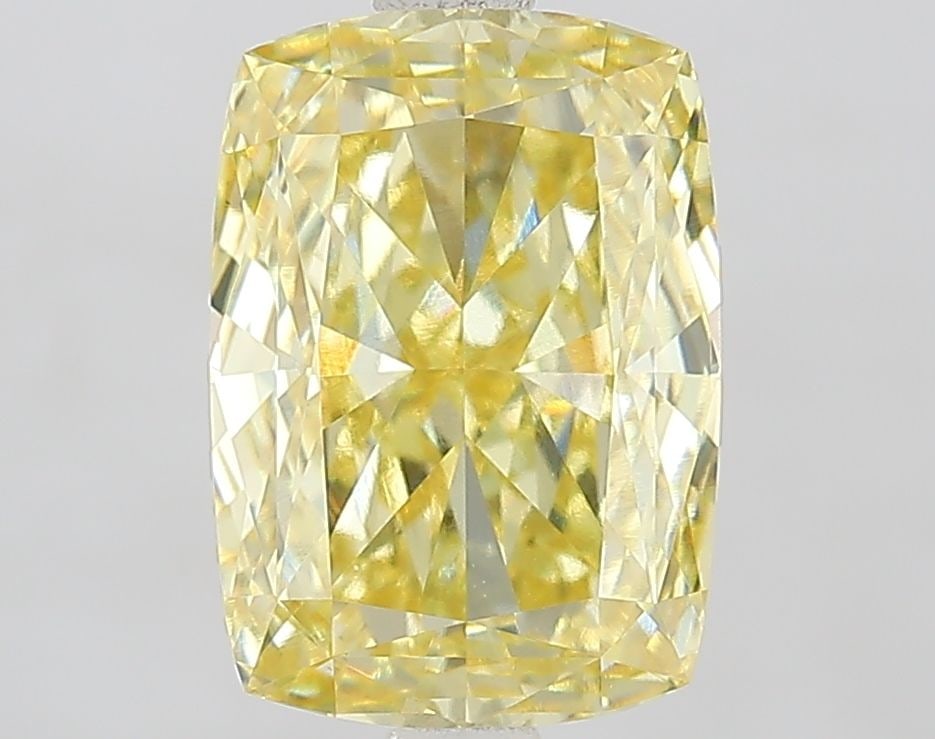Loose Diamond - CUSHION MODIFIED 3.08ct Fancy Yellow VVS2: Loose Diamond - CUSHION MODIFIED 3.08ct Fancy Yellow VVS2 Source: This is a real non-mined Diamond that has been grown in a lab Shape: CUSHION MODIFIED Carats: 3.08 Color: Fancy Yellow Certification: 