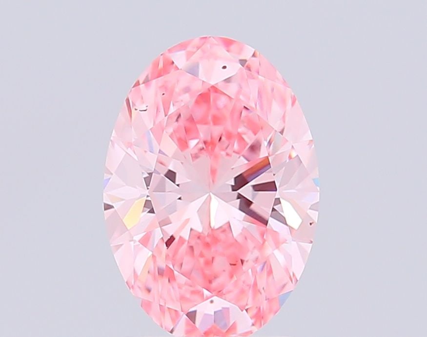 Loose Diamond - OVAL 2.53ct Fancy Vivid Pink VVS2: Loose Diamond - OVAL 2.53ct Fancy Vivid Pink VVS2 Source: This is a real non-mined Diamond that has been grown in a lab Shape: OVAL Carats: 2.53 Color: Fancy Vivid Pink Certification: IGI Video: