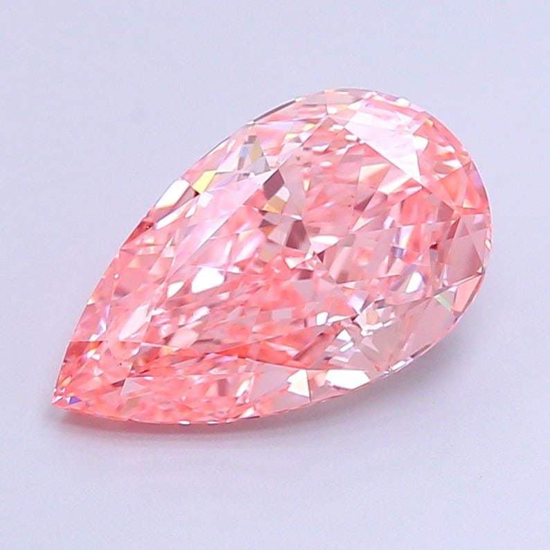 Loose Diamond - PEAR 3.21ct Fancy Vivid Pink VS2: Loose Diamond - PEAR 3.21ct Fancy Vivid Pink VS2 Source: This is a real non-mined Diamond that has been grown in a lab Shape: PEAR Carats: 3.21 Color: Fancy Vivid Pink Certification: IGI Video: