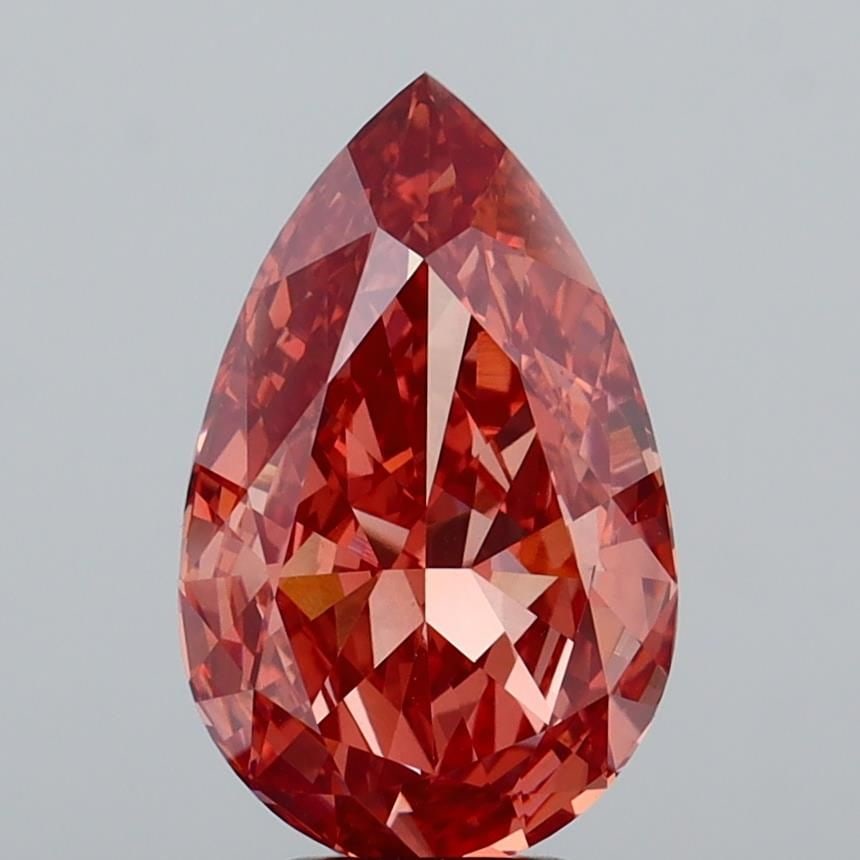 Loose Diamond - PEAR 5.43ct Fancy Vivid Brown Orange VVS2: Loose Diamond - PEAR 5.43ct Fancy Vivid Brown Orange VVS2 Source: This is a real non-mined Diamond that has been grown in a lab Shape: PEAR Carats: 5.43 Color: Fancy Vivid Brown Orange Certification: 