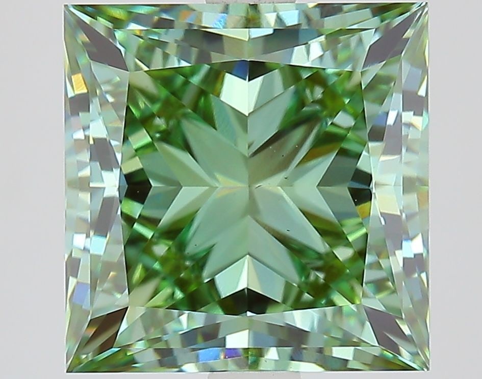 Loose Diamond - PRINCESS 4.42ct Fancy Vivid Green VS1: Loose Diamond - PRINCESS 4.42ct Fancy Vivid Green VS1 Source: This is a real non-mined Diamond that has been grown in a lab Shape: PRINCESS Carats: 4.42 Color: Fancy Vivid Green Certification: IGI Vid