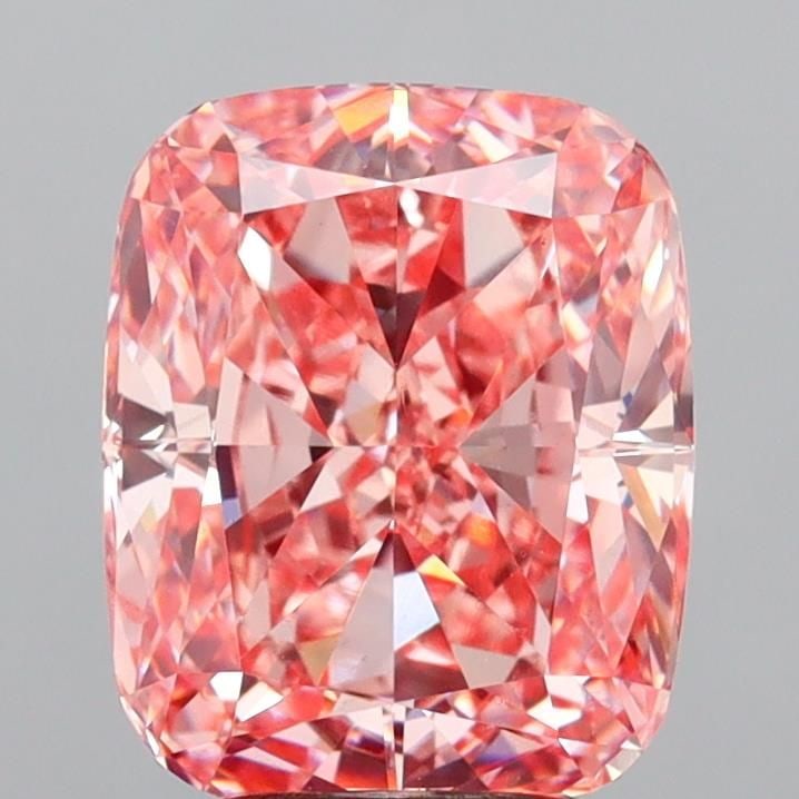 Loose Diamond - CUSHION MODIFIED 4.15ct Fancy Vivid Pink VS2: Loose Diamond - CUSHION MODIFIED 4.15ct Fancy Vivid Pink VS2 Source: This is a real non-mined Diamond that has been grown in a lab Shape: CUSHION MODIFIED Carats: 4.15 Color: Fancy Vivid Pink Certific