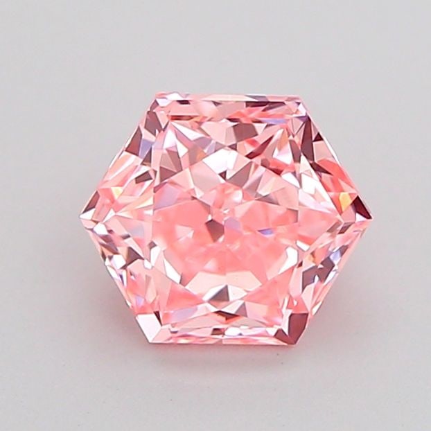 Loose Diamond - HEXAGONAL 1.01ct Fancy Vivid Pink VS1: Loose Diamond - HEXAGONAL 1.01ct Fancy Vivid Pink VS1 Source: This is a real non-mined Diamond that has been grown in a lab Shape: HEXAGONAL Carats: 1.01 Color: Fancy Vivid Pink Certification: IGI Vid
