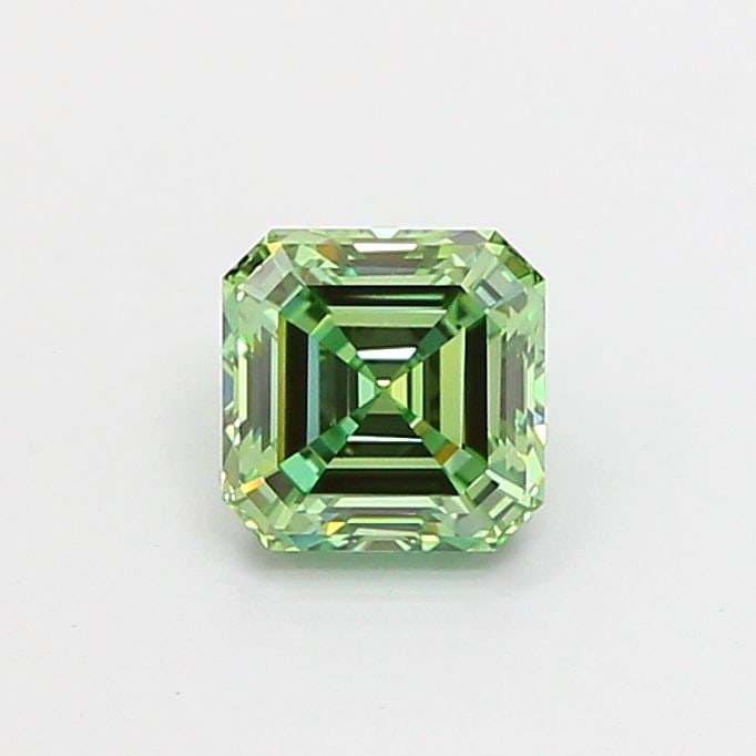 Loose Diamond - ASSCHER 1.02ct Fancy Vivid Green VS1: Loose Diamond - ASSCHER 1.02ct Fancy Vivid Green VS1 Source: This is a real non-mined Diamond that has been grown in a lab Shape: ASSCHER Carats: 1.02 Color: Fancy Vivid Green Certification: IGI Video
