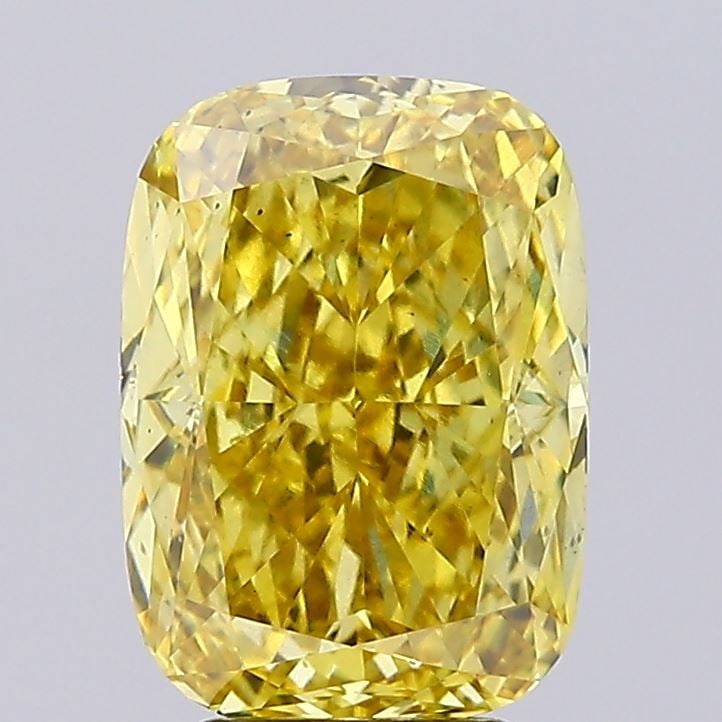 Loose Diamond - CUSHION BRILLIANT 5.25ct Fancy Vivid Brownish Yellow VS2: Loose Diamond - CUSHION BRILLIANT 5.25ct Fancy Vivid Brownish Yellow VS2 Source: This is a real non-mined Diamond that has been grown in a lab Shape: CUSHION BRILLIANT Carats: 5.25 Color: Fancy Vivid 