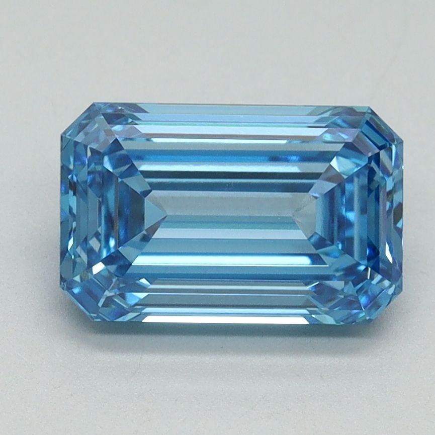 Loose Diamond - EMERALD 2.04ct Fancy Vivid Blue VS1: Loose Diamond - EMERALD 2.04ct Fancy Vivid Blue VS1 Source: This is a real non-mined Diamond that has been grown in a lab Shape: EMERALD Carats: 2.04 Color: Fancy Vivid Blue Certification: IGI Video: