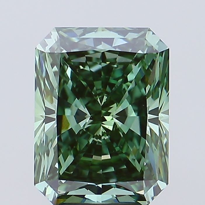 Loose Diamond - RADIANT 6.44ct Fancy Vivid Green VS1: Loose Diamond - RADIANT 6.44ct Fancy Vivid Green VS1 Source: This is a real non-mined Diamond that has been grown in a lab Shape: RADIANT Carats: 6.44 Color: Fancy Vivid Green Certification: IGI Video