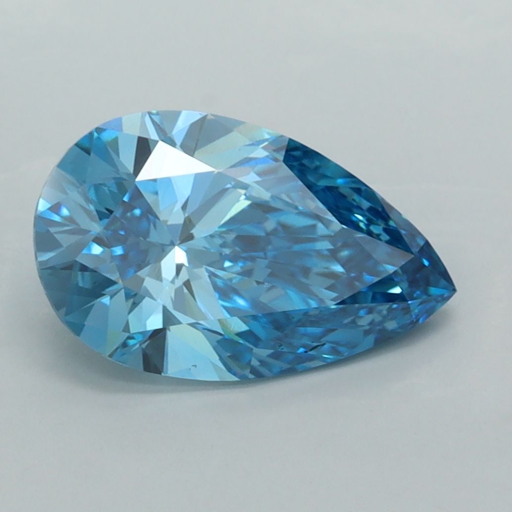 Loose Diamond - PEAR 2.54ct Fancy Vivid Blue VVS2: Loose Diamond - PEAR 2.54ct Fancy Vivid Blue VVS2 Source: This is a real non-mined Diamond that has been grown in a lab Shape: PEAR Carats: 2.54 Color: Fancy Vivid Blue Certification: IGI Video:
