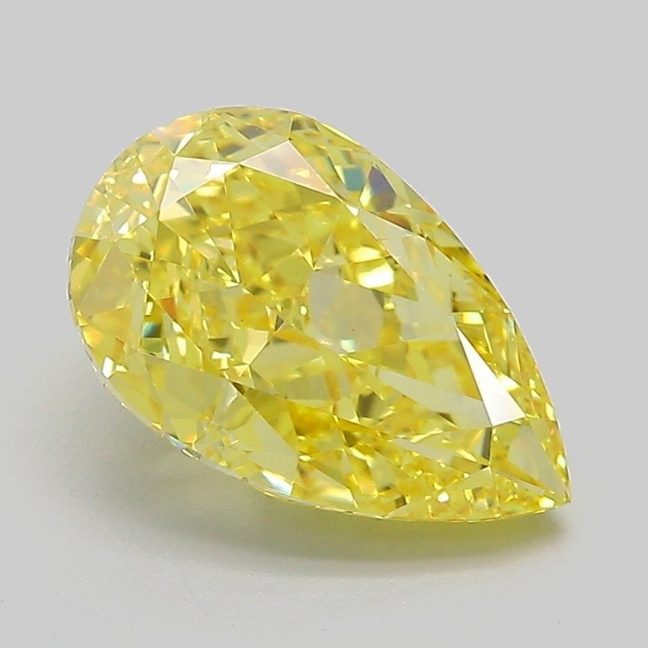 Loose Diamond - PEAR 3.05ct Fancy Vivid Yellow VS1: Loose Diamond - PEAR 3.05ct Fancy Vivid Yellow VS1 Source: This is a real non-mined Diamond that has been grown in a lab Shape: PEAR Carats: 3.05 Color: Fancy Vivid Yellow Certification: IGI Video: