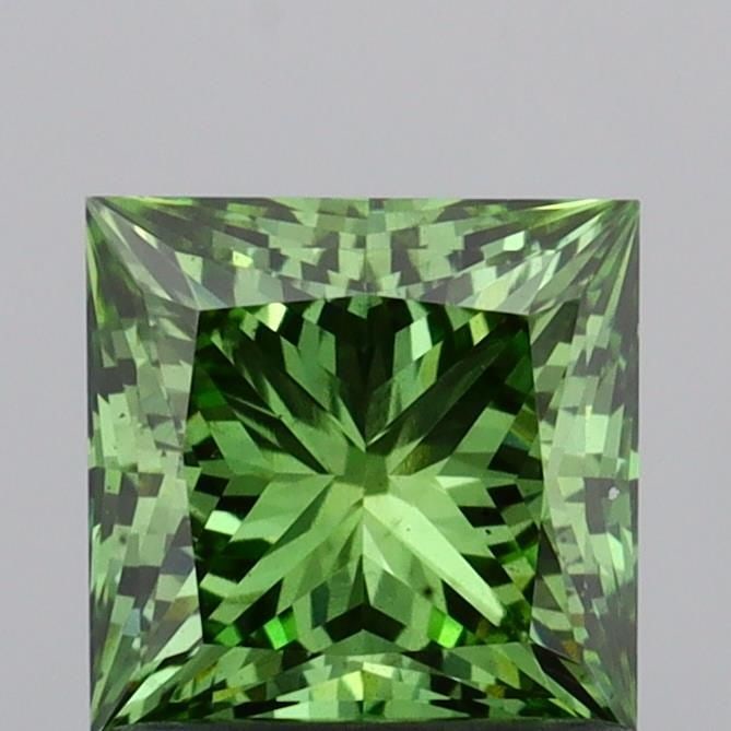 Loose Diamond - PRINCESS 1.03ct Fancy Vivid Green VS2: Loose Diamond - PRINCESS 1.03ct Fancy Vivid Green VS2 Source: This is a real non-mined Diamond that has been grown in a lab Shape: PRINCESS Carats: 1.03 Color: Fancy Vivid Green Certification: IGI Vid