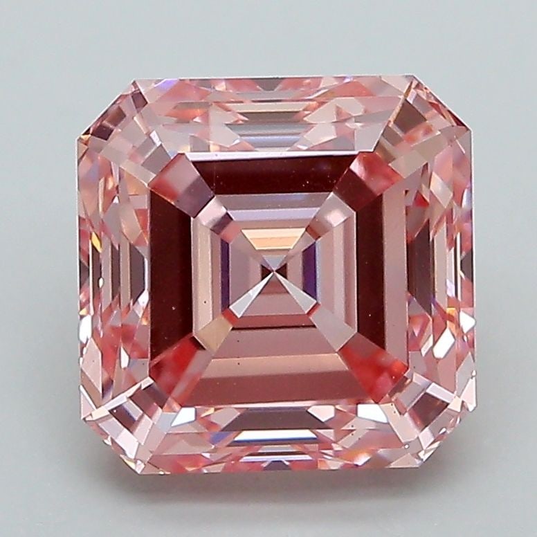 Loose Diamond - SQUARE EMERALD 3.24ct Fancy Intense Pink VS1: Loose Diamond - SQUARE EMERALD 3.24ct Fancy Intense Pink VS1 Source: This is a real non-mined Diamond that has been grown in a lab Shape: SQUARE EMERALD Carats: 3.24 Color: Fancy Intense Pink Certific