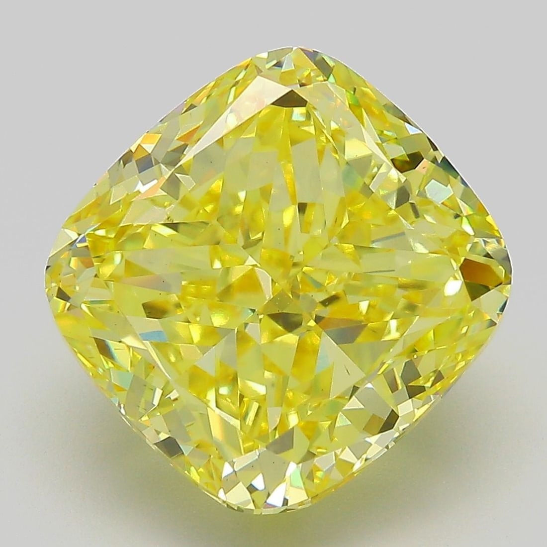 Loose Diamond - CUSHION MODIFIED 10.07ct Fancy Vivid Yellow VS2: Loose Diamond - CUSHION MODIFIED 10.07ct Fancy Vivid Yellow VS2 Source: This is a real non-mined Diamond that has been grown in a lab Shape: CUSHION MODIFIED Carats: 10.07 Color: Fancy Vivid Yellow Ce