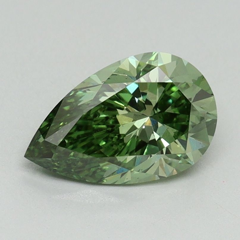 Loose Diamond - PEAR 1.14ct Fancy Vivid Green VS2: Loose Diamond - PEAR 1.14ct Fancy Vivid Green VS2 Source: This is a real non-mined Diamond that has been grown in a lab Shape: PEAR Carats: 1.14 Color: Fancy Vivid Green Certification: IGI Video: