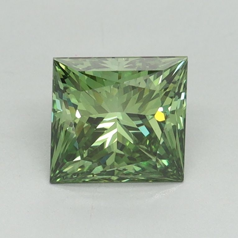 Loose Diamond - PRINCESS 1.15ct Fancy Vivid Green VS1: Loose Diamond - PRINCESS 1.15ct Fancy Vivid Green VS1 Source: This is a real non-mined Diamond that has been grown in a lab Shape: PRINCESS Carats: 1.15 Color: Fancy Vivid Green Certification: IGI Vid