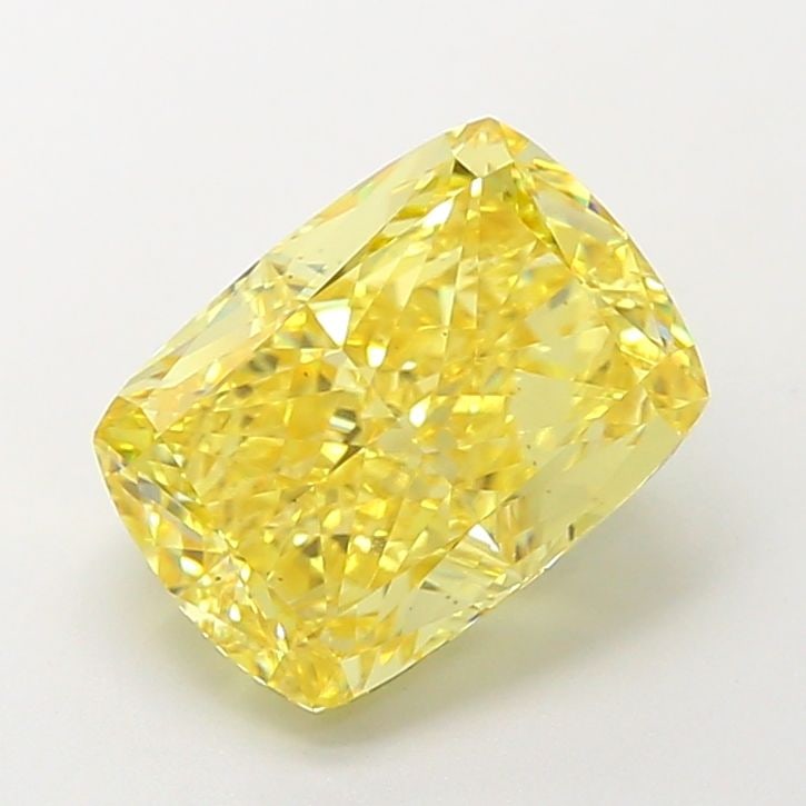 Loose Diamond - CUSHION MODIFIED 4.03ct Fancy Vivid Yellow SI1: Loose Diamond - CUSHION MODIFIED 4.03ct Fancy Vivid Yellow SI1 Source: This is a real non-mined Diamond that has been grown in a lab Shape: CUSHION MODIFIED Carats: 4.03 Color: Fancy Vivid Yellow Cert