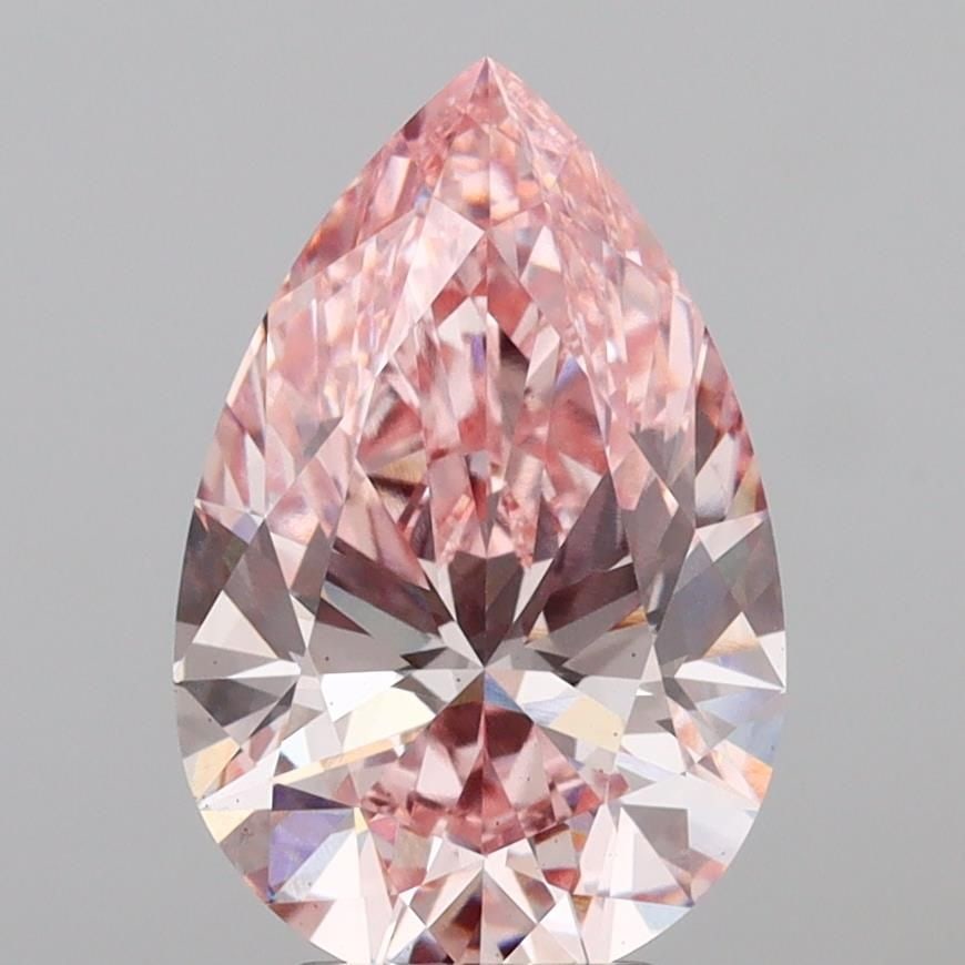 Loose Diamond - PEAR 3.87ct Fancy Vivid Pink VS2: Loose Diamond - PEAR 3.87ct Fancy Vivid Pink VS2 Source: This is a real non-mined Diamond that has been grown in a lab Shape: PEAR Carats: 3.87 Color: Fancy Vivid Pink Certification: IGI Video: