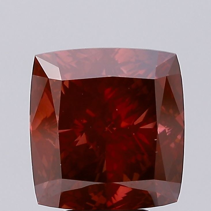 Loose Diamond - CUSHION BRILLIANT 5.34ct Fancy Vivid Red VS2 (1 of 1)