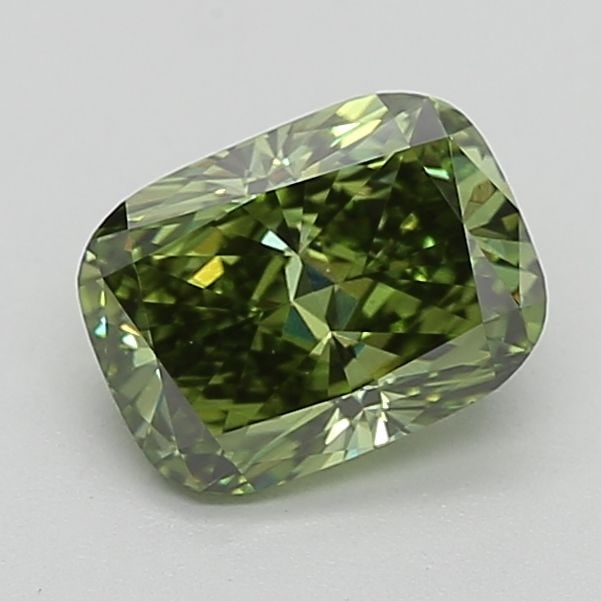 Loose Diamond - CUSHION BRILLIANT 1.54ct Fancy Vivid Green VS1: Loose Diamond - CUSHION BRILLIANT 1.54ct Fancy Vivid Green VS1 Source: This is a real non-mined Diamond that has been grown in a lab Shape: CUSHION BRILLIANT Carats: 1.54 Color: Fancy Vivid Green Cert