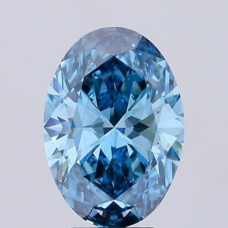 Loose Diamond - OVAL 4.02ct Fancy Vivid Blue VS2: Loose Diamond - OVAL 4.02ct Fancy Vivid Blue VS2 Source: This is a real non-mined Diamond that has been grown in a lab Shape: OVAL Carats: 4.02 Color: Fancy Vivid Blue Certification: IGI Video: