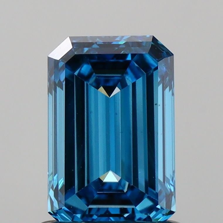 Loose Diamond - EMERALD 0.96ct Fancy Vivid Blue VS1: Loose Diamond - EMERALD 0.96ct Fancy Vivid Blue VS1 Source: This is a real non-mined Diamond that has been grown in a lab Shape: EMERALD Carats: 0.96 Color: Fancy Vivid Blue Certification: IGI Video: