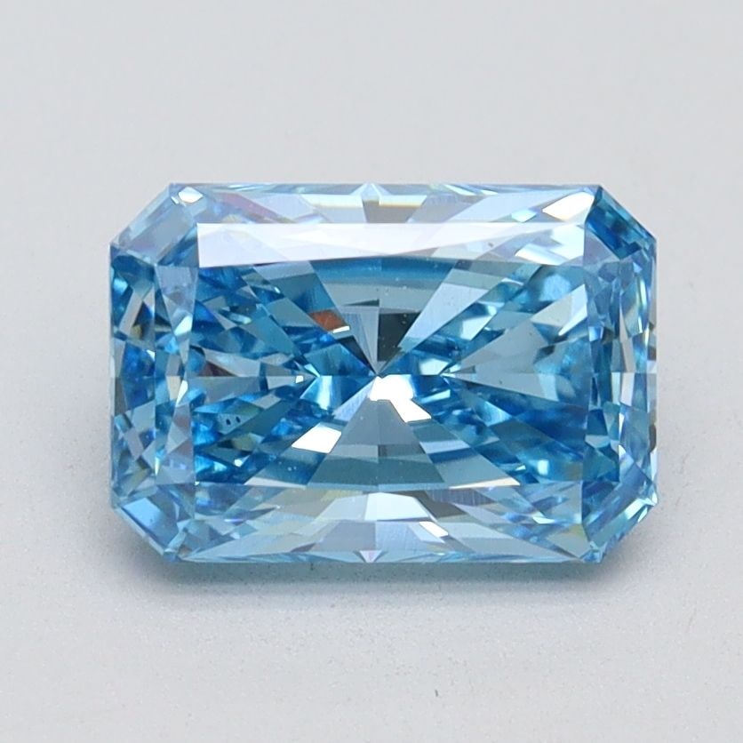 Loose Diamond - RADIANT 1.63ct Fancy Vivid Blue VS1: Loose Diamond - RADIANT 1.63ct Fancy Vivid Blue VS1 Source: This is a real non-mined Diamond that has been grown in a lab Shape: RADIANT Carats: 1.63 Color: Fancy Vivid Blue Certification: IGI Video: