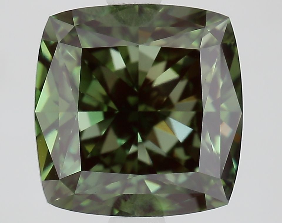 Loose Diamond - CUSHION MODIFIED 3.64ct Fancy Vivid Green VVS2: Loose Diamond - CUSHION MODIFIED 3.64ct Fancy Vivid Green VVS2 Source: This is a real non-mined Diamond that has been grown in a lab Shape: CUSHION MODIFIED Carats: 3.64 Color: Fancy Vivid Green Certi
