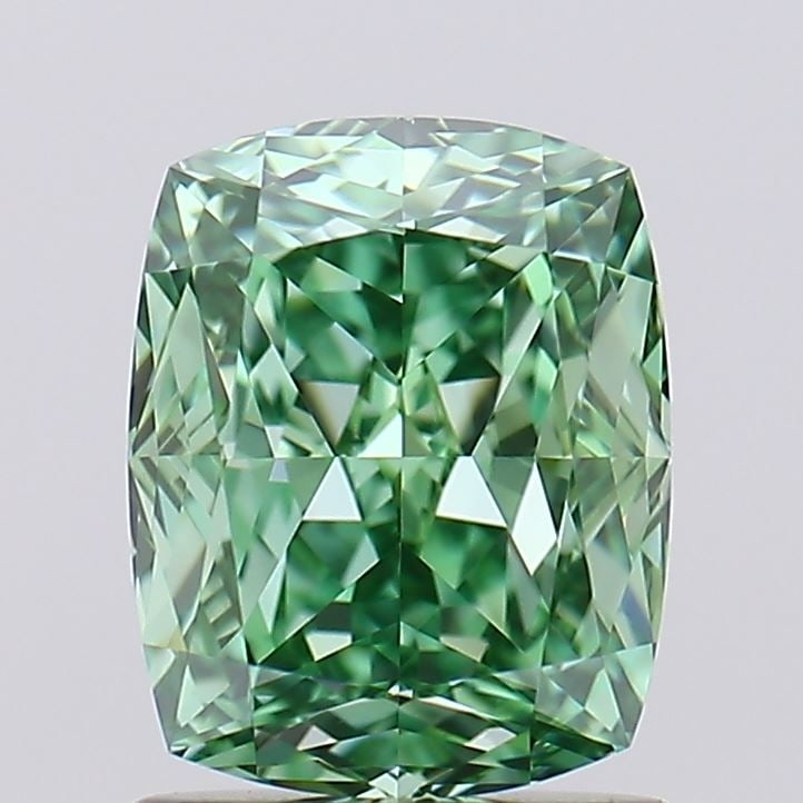 Loose Diamond - CUSHION MODIFIED 1.72ct Fancy Vivid Green VVS1: Loose Diamond - CUSHION MODIFIED 1.72ct Fancy Vivid Green VVS1 Source: This is a real non-mined Diamond that has been grown in a lab Shape: CUSHION MODIFIED Carats: 1.72 Color: Fancy Vivid Green Certi