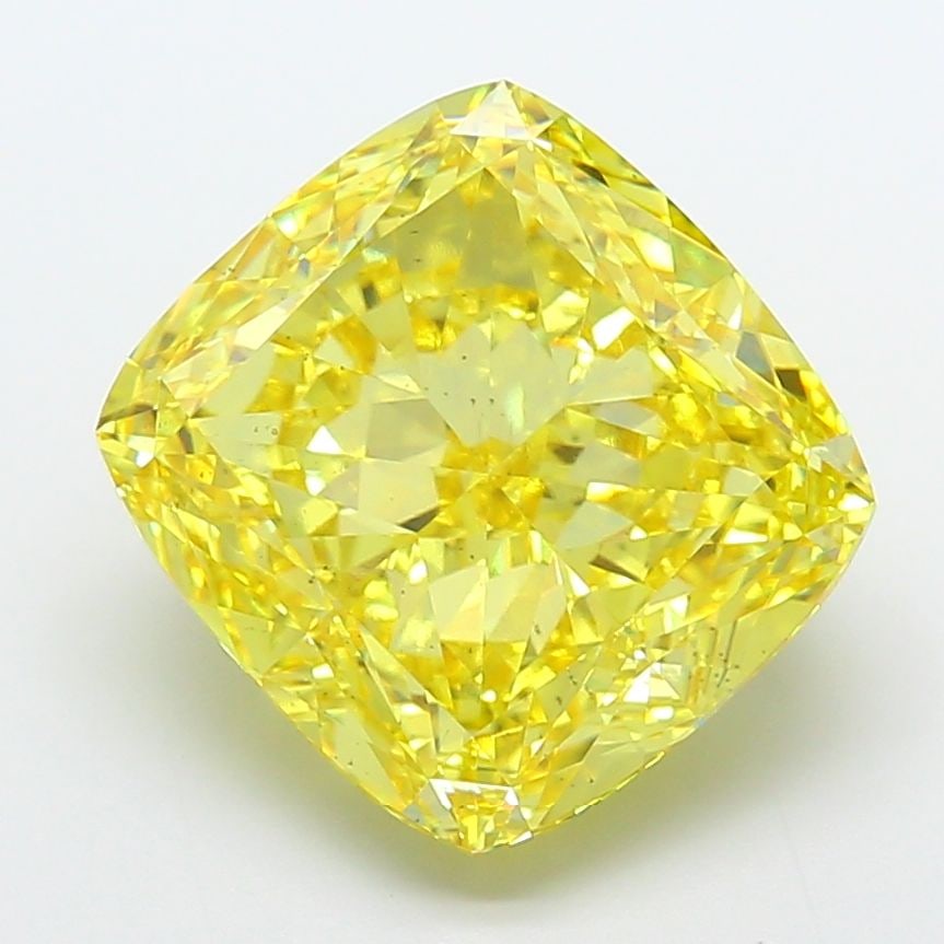 Loose Diamond - CUSHION MODIFIED 13.03ct Fancy Vivid Yellow VS2: Loose Diamond - CUSHION MODIFIED 13.03ct Fancy Vivid Yellow VS2 Source: This is a real non-mined Diamond that has been grown in a lab Shape: CUSHION MODIFIED Carats: 13.03 Color: Fancy Vivid Yellow Ce