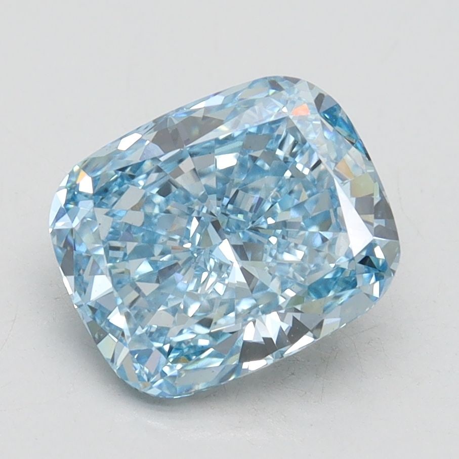 Loose Diamond - CUSHION BRILLIANT 2.32ct Fancy Vivid Blue VS1: Loose Diamond - CUSHION BRILLIANT 2.32ct Fancy Vivid Blue VS1 Source: This is a real non-mined Diamond that has been grown in a lab Shape: CUSHION BRILLIANT Carats: 2.32 Color: Fancy Vivid Blue Certif