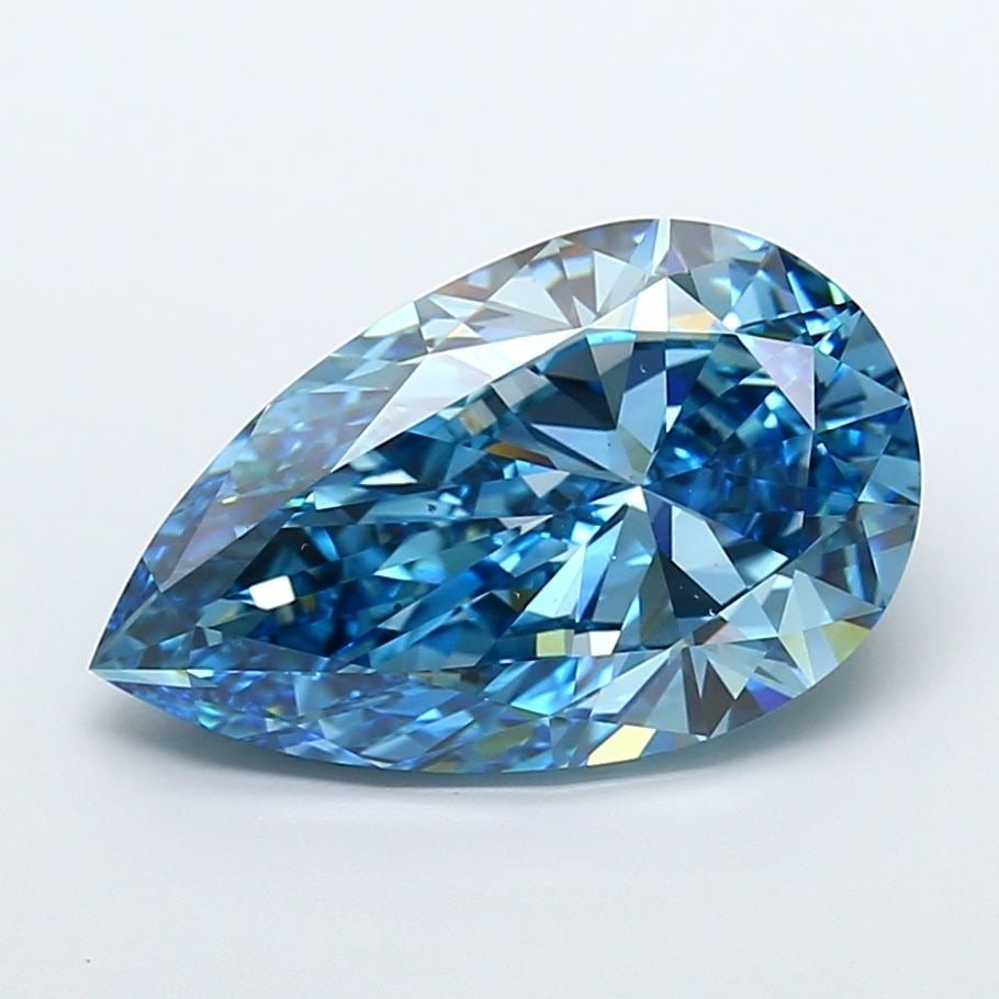 Loose Diamond - PEAR 10.04ct Fancy Vivid Blue VS2: Loose Diamond - PEAR 10.04ct Fancy Vivid Blue VS2 Source: This is a real non-mined Diamond that has been grown in a lab Shape: PEAR Carats: 10.04 Color: Fancy Vivid Blue Certification: IGI Video:
