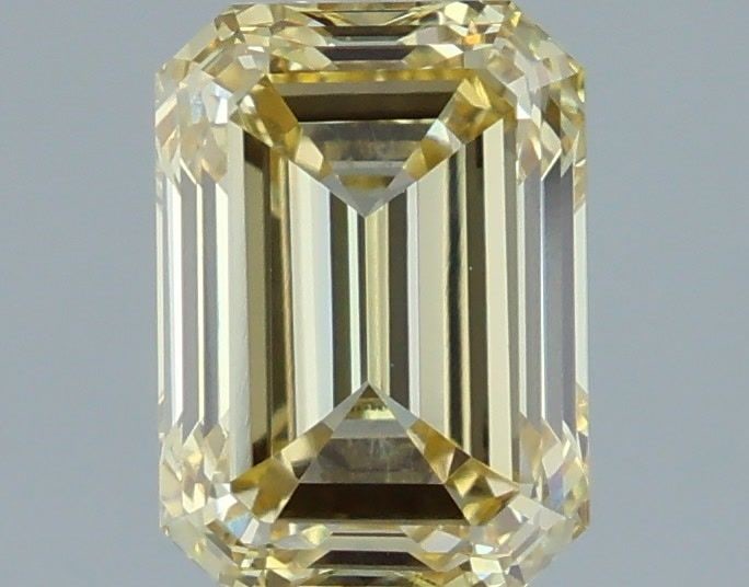 Loose Diamond - EMERALD 1.41ct Fancy Light Yellow VS1: Loose Diamond - EMERALD 1.41ct Fancy Light Yellow VS1 Source: This is a real non-mined Diamond that has been grown in a lab Shape: EMERALD Carats: 1.41 Color: Fancy Light Yellow Certification: IGI Vid