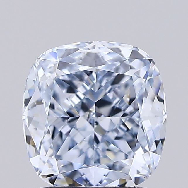 Loose Diamond - CUSHION MODIFIED 1.51ct Fancy Light Blue VS1: Loose Diamond - CUSHION MODIFIED 1.51ct Fancy Light Blue VS1 Source: This is a real non-mined Diamond that has been grown in a lab Shape: CUSHION MODIFIED Carats: 1.51 Color: Fancy Light Blue Certific