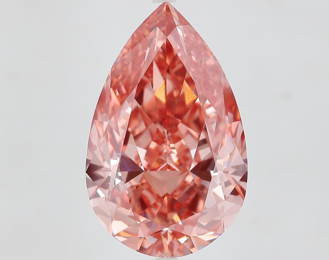 Loose Diamond - PEAR 15.02ct Fancy Vivid Pink VS1: Loose Diamond - PEAR 15.02ct Fancy Vivid Pink VS1 Source: This is a real non-mined Diamond that has been grown in a lab Shape: PEAR Carats: 15.02 Color: Fancy Vivid Pink Certification: IGI Video: